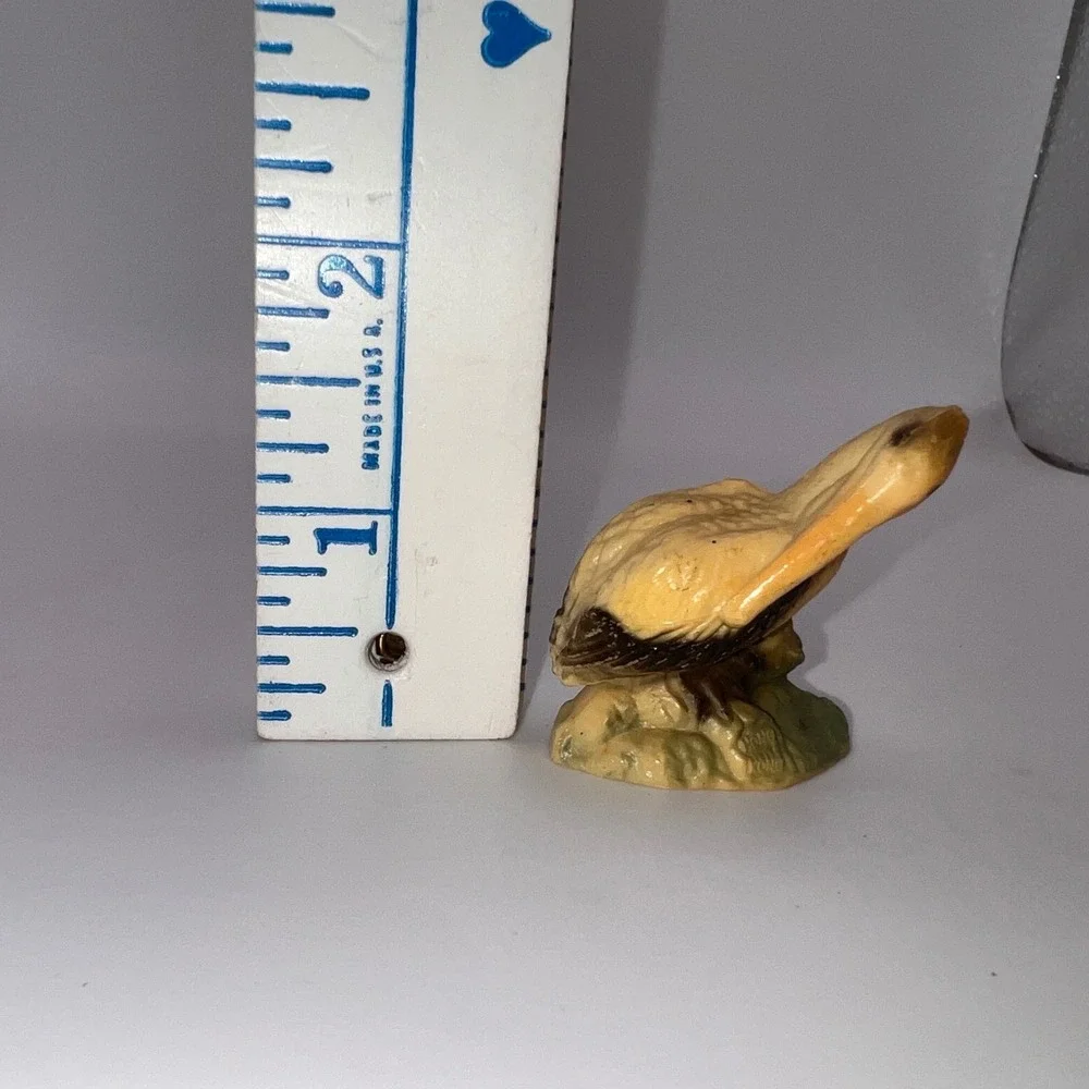 Vintage Miniature Hard Plastic Hong Kong Pelican Figurine Trinket Shelf Animals